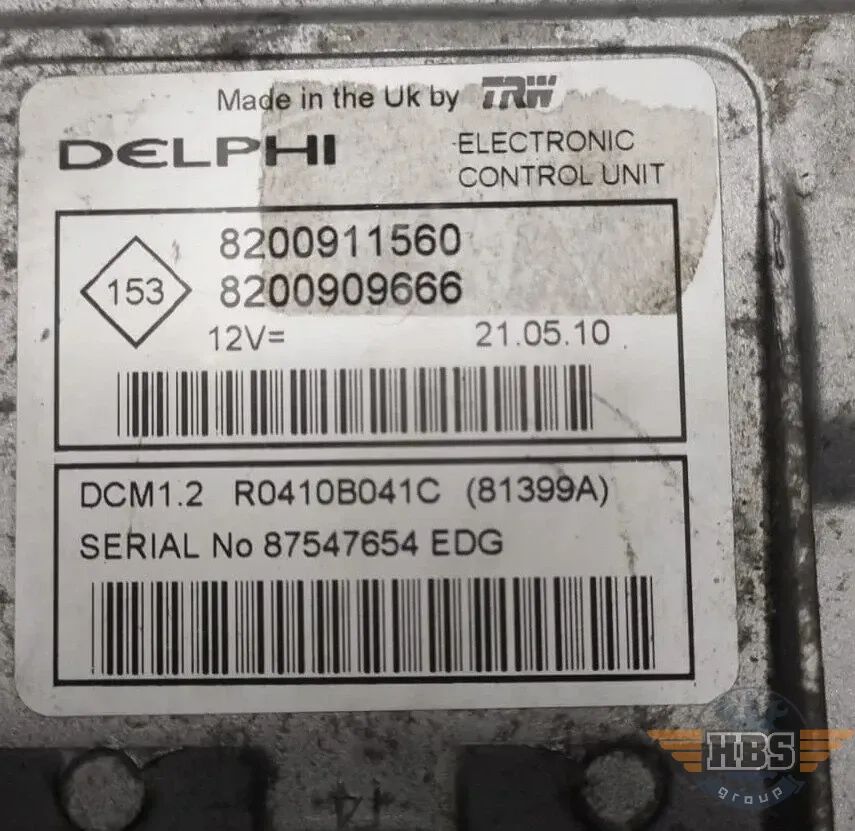 RENAULT ECU MOTORSTEUERGERÄT STEUERGERÄT 8200911560 8200909666 R0410B041C DELPHI