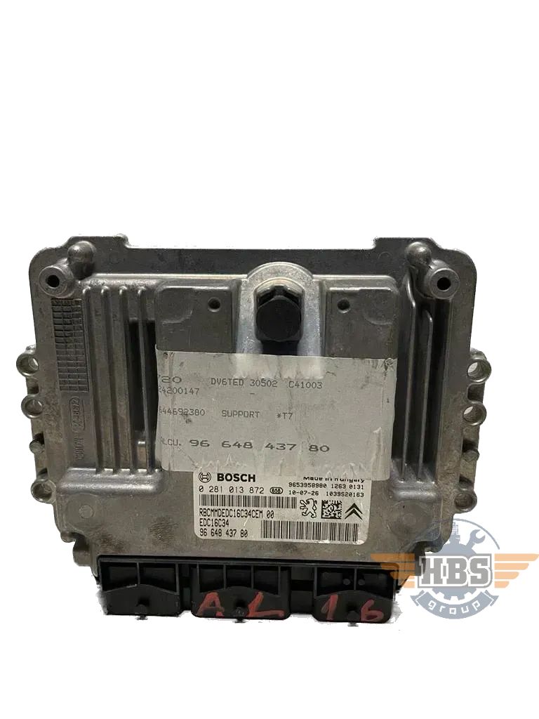 Peugeot Citroen ECU Motor Steuergerät 9664843780 0281013872 EDC16C34 9653950980