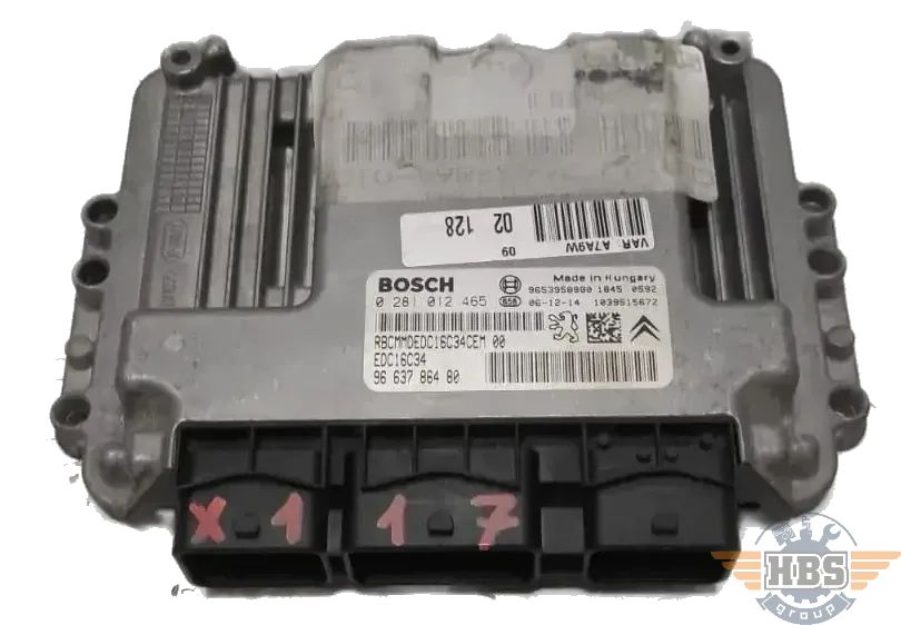 PEUGEOT CITROEN ECU MOTORSTEUERGERÄT STEUERGERÄT 9663786480 0281012465 EDC16C34