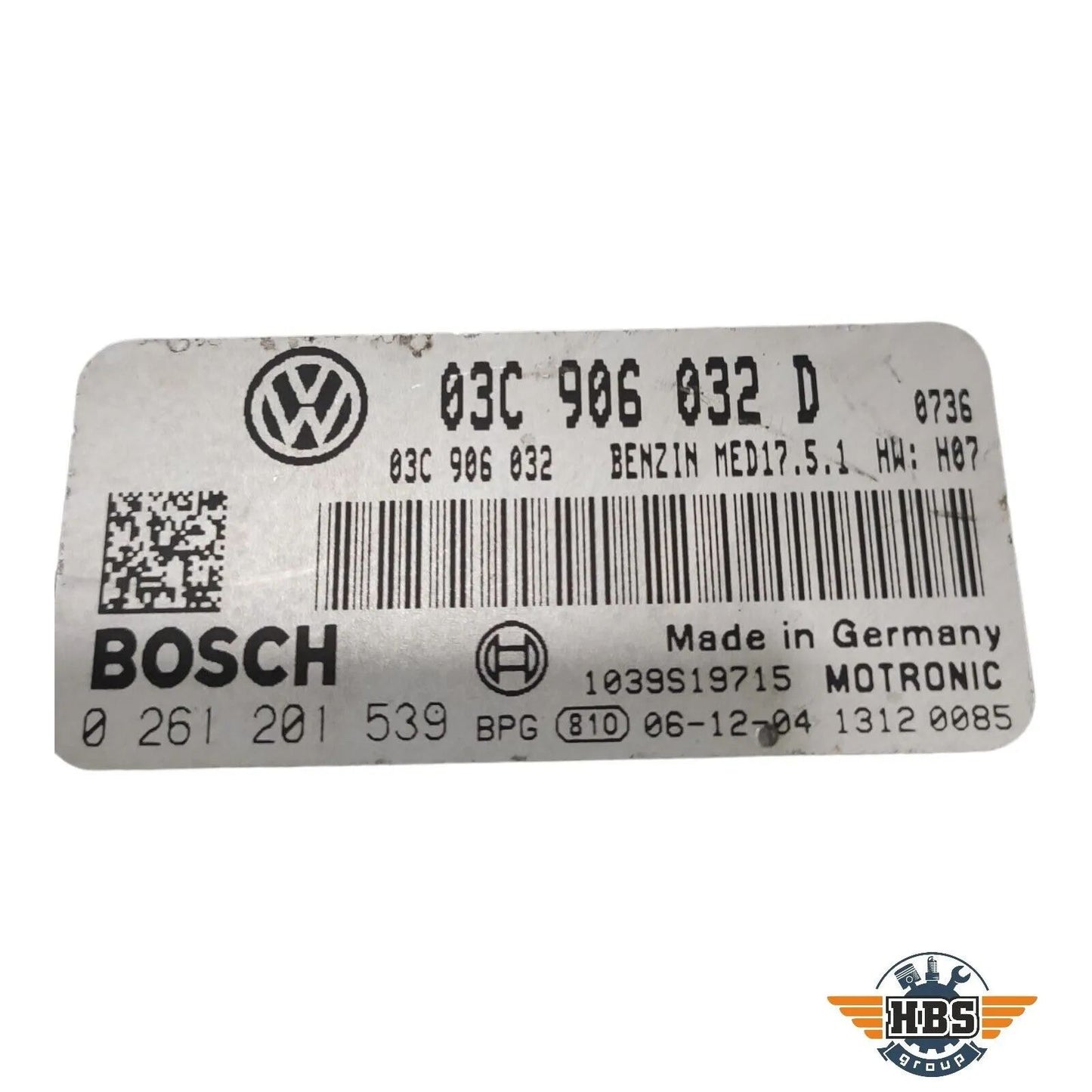 VW ECU MOTOR STEUERGERÄT 03C906032D 0261201539 MED17.5.1 BOSCH